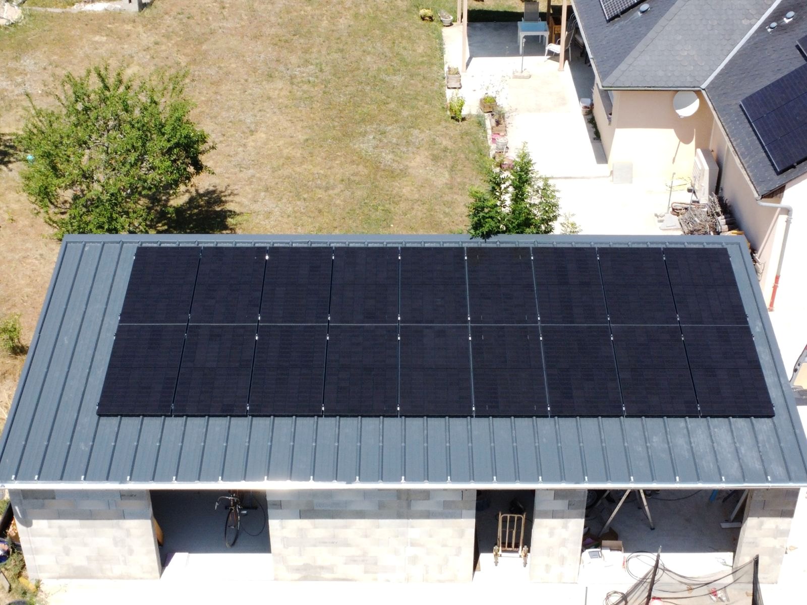 Installation photovoltaïque vue aérienne